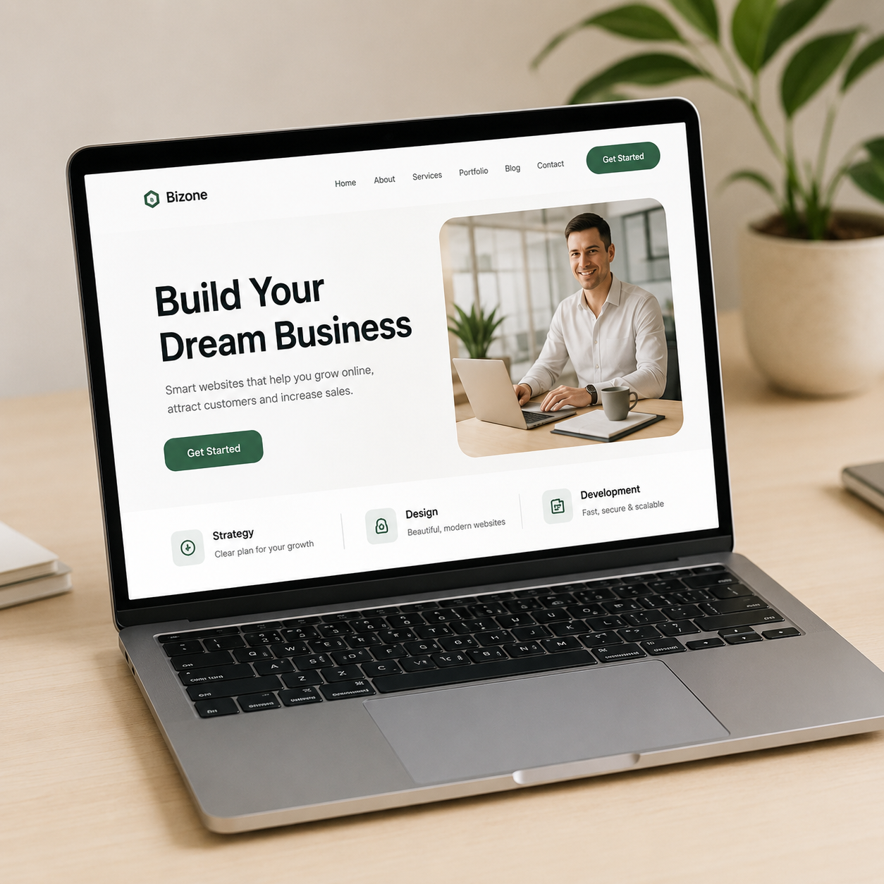 Business website mockup