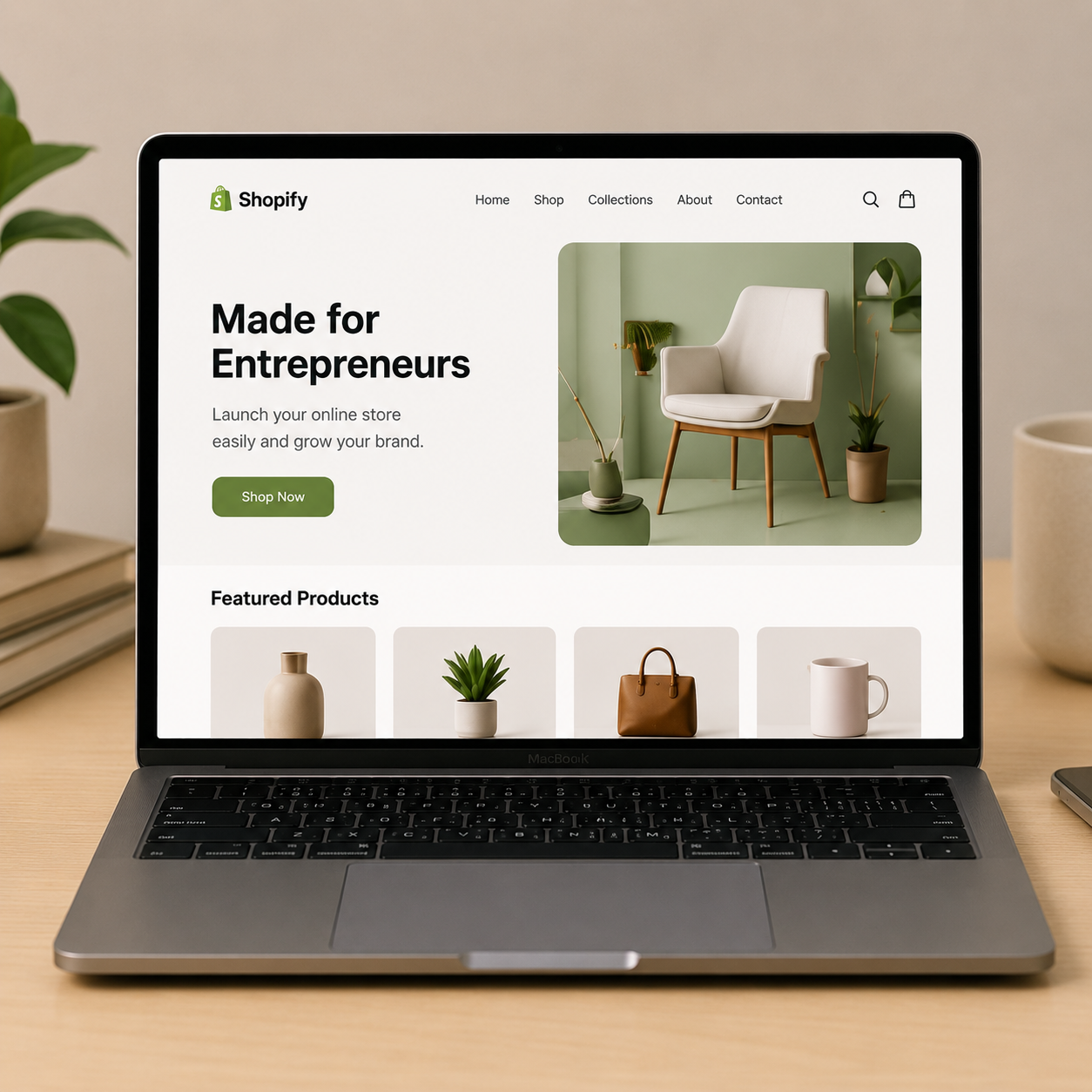 Shopify store mockup