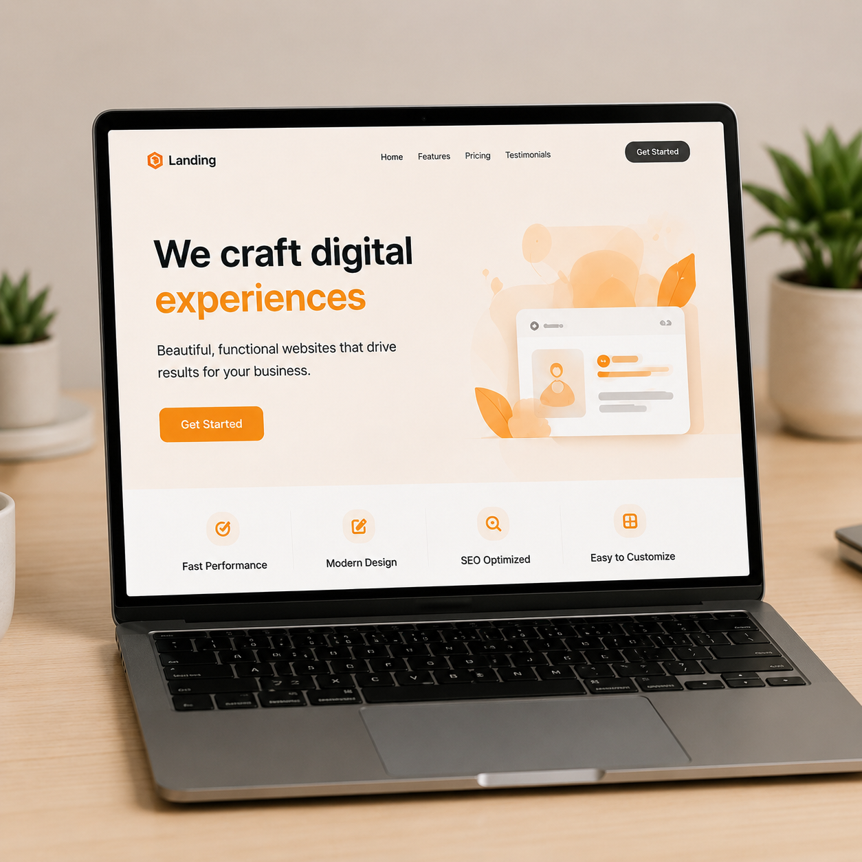 Landing page mockup
