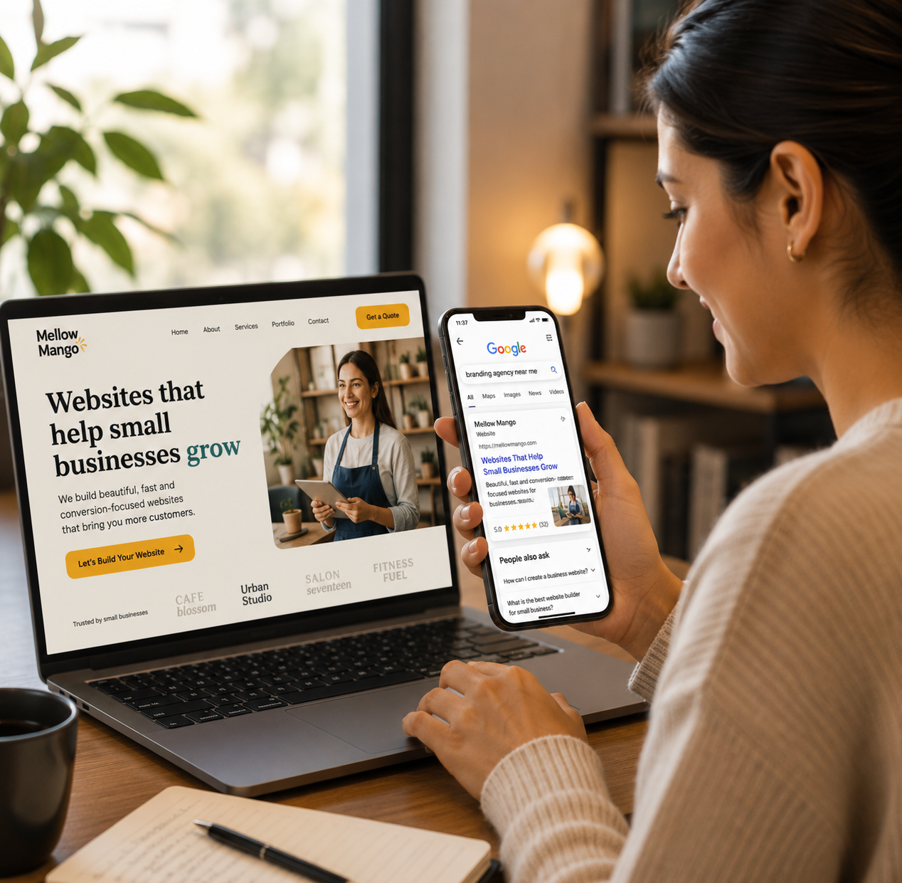 Customer finding business online